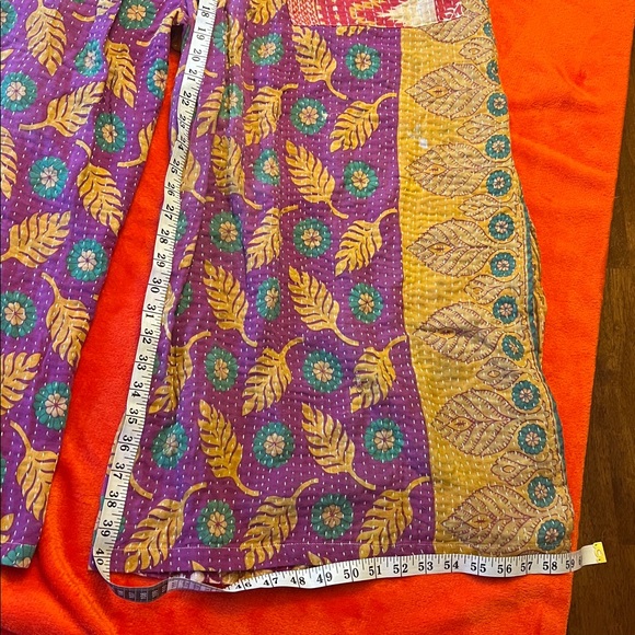 Vibrant Purple and Yellow Wide Leg Pants - Picture 7 of 12